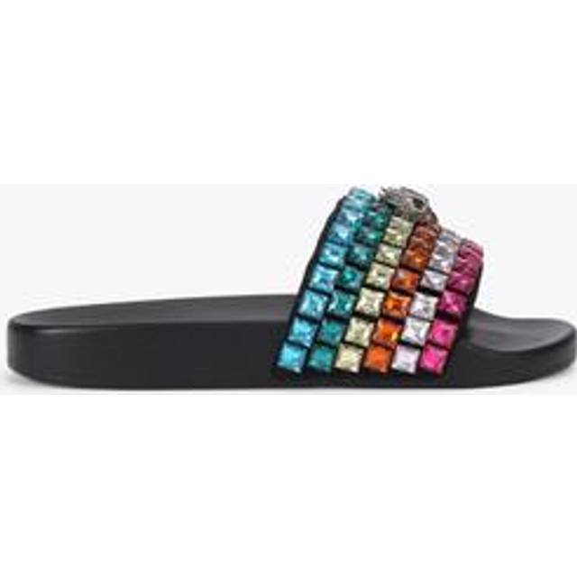 Meena Eagle Jewel Slides - BLACK - Taking inspiration from its vibrant London surroundings, Kurt Geiger London delivers a collection of lively trainers, heels and more with playful and lively style intentions.