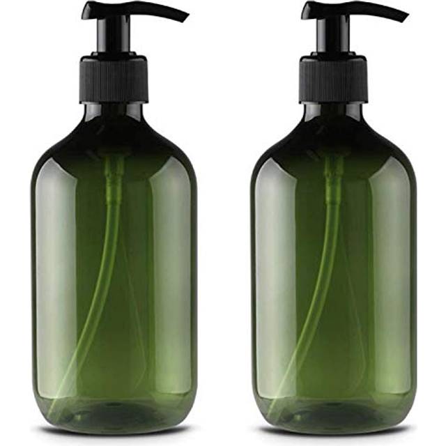 2PCS 500ml/17oz Empty Refillable Plastic Lotion Pump Bottles, Shampoo Body Washing Cream Shower Gel Storage Holder Container Toiletries Liquid