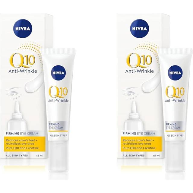 NIVEA Q10 Anti-Wrinkle Power Firming Eye Cream to Reduce Crow's Feet, Lines and Powerful Under Eye Cream to Revitalise the Eye Area (15ml) (Pack of 2)