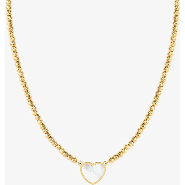 Nomination Emosfere Gold Mother of Pearl Heart Rich Beaded Stainless Steel Necklace - 38cm
