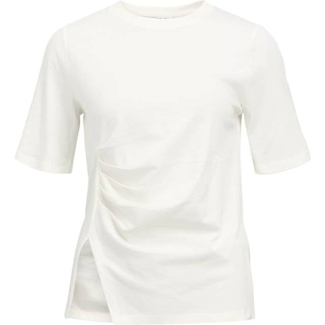 Object – Vit t-shirt med korsettmidja och slits-Vit/a