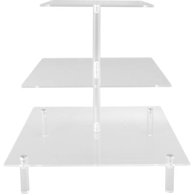3 Tier Cupcake Stand Acrylic Square Holder Dessert Display Tower Stand for Shop Birthday Wedding