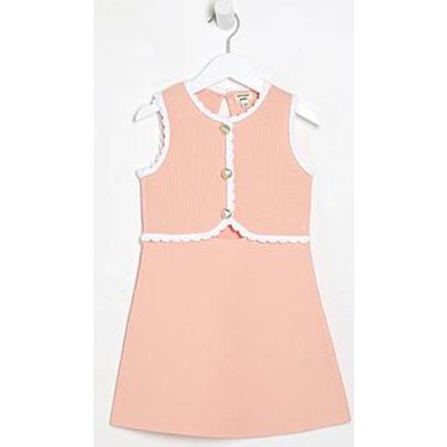 River Island Mini Girls Cut Out Skater Dress - Coral, Orange, Size Age: 2-3 Years - age: 2-3 YEARS