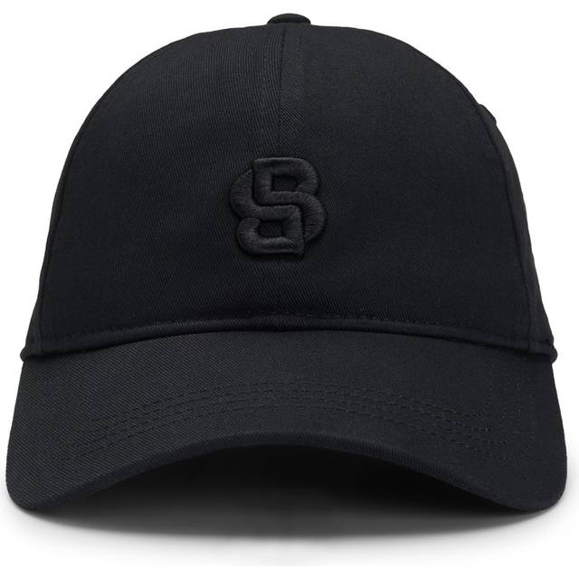 Cotton cap with embroidered Double B monogram - Black
