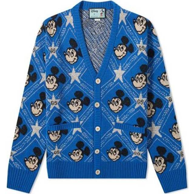 Gucci x Disney Mickey Mouse Knitted Wool Cardigan Long-Sleeve Cardigan 'Blue' - blue