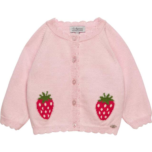 Trotters Baby Strawberry Wool Blend Cardigan, Pale Pink