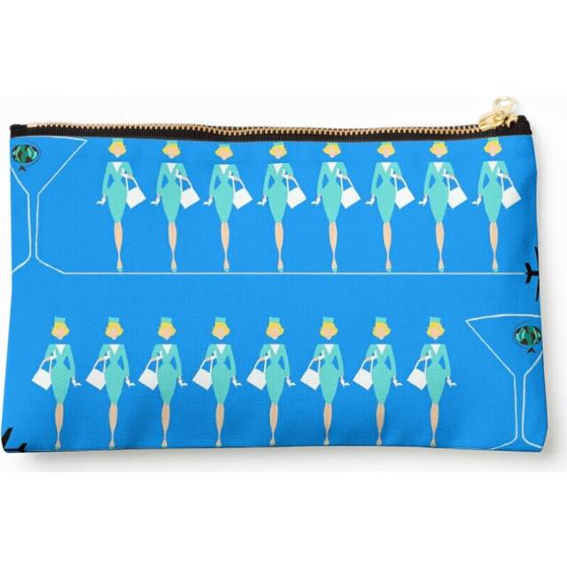 Makeup Bag Classic Retro Flight Attendant Cosmetic Organizer Tyvek Paper Bags Zipper Pouch