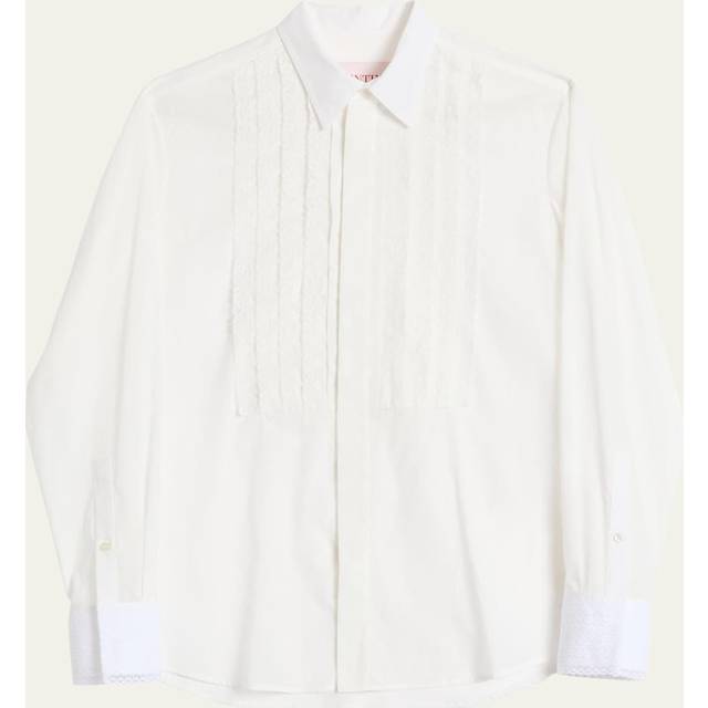 Valentino Cotton Muslin Shirt With Plastron And Lace Details Man NATURAL 42