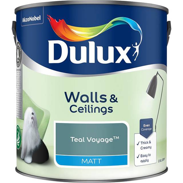 Dulux Matt Emulsion Paint - Teal Voyage - 2.5 L - Blue