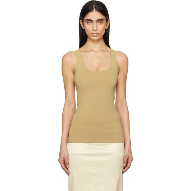 Compact Knit Tank Top - OPEN BROWN - Medium