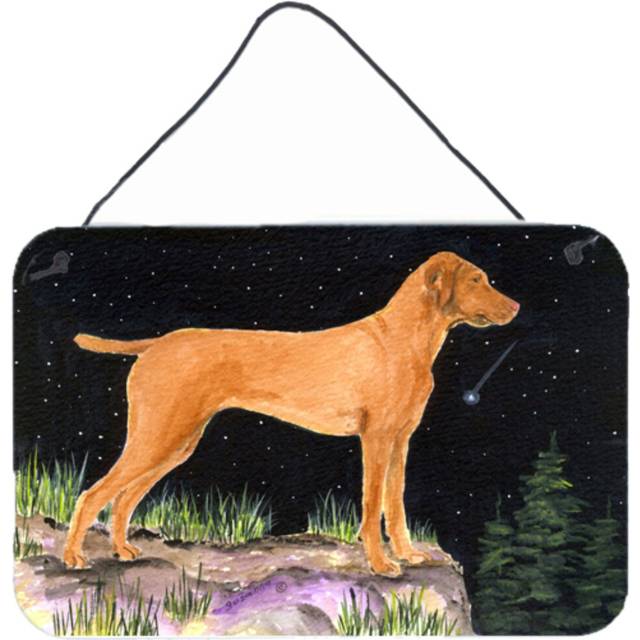 """""Caroline's Treasures Starry Night Vizsla Indoor Aluminum Metal Wall or Door Hanging Prints  8 x 12""""""""  Multicolor"""""