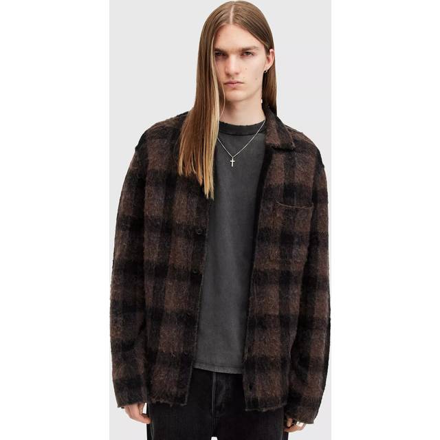 AllSaints Ash Wool Blend Cardigan, Brown/Multi