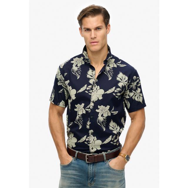 Superdry Hawaiian Print Short Sleeve Shirt - Multi, Multi, Size L, Men