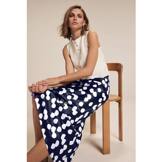 Mint Velvet Polka Dot Satin Skirt