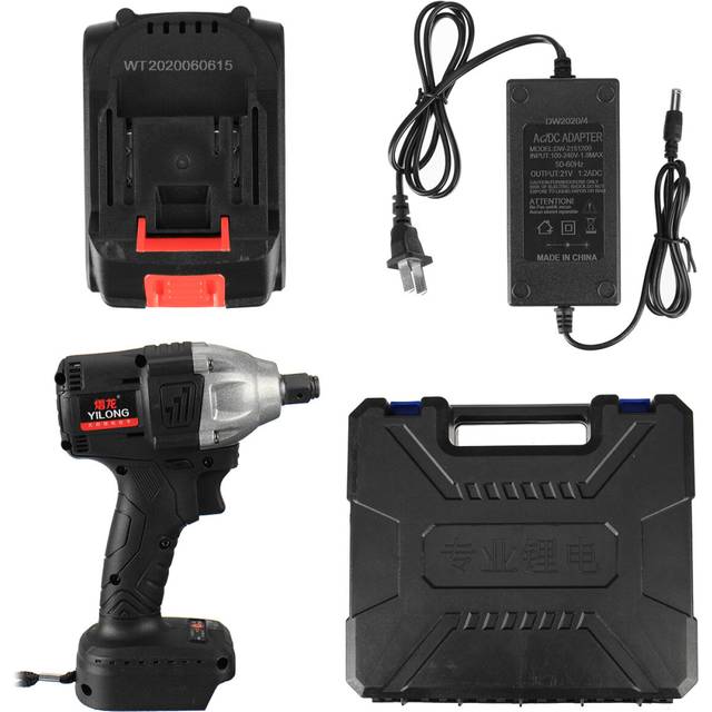 100-240V 21V Cordless Brushless Electric Wrench 600N.m Impact Wrench 20000mAh Recharge