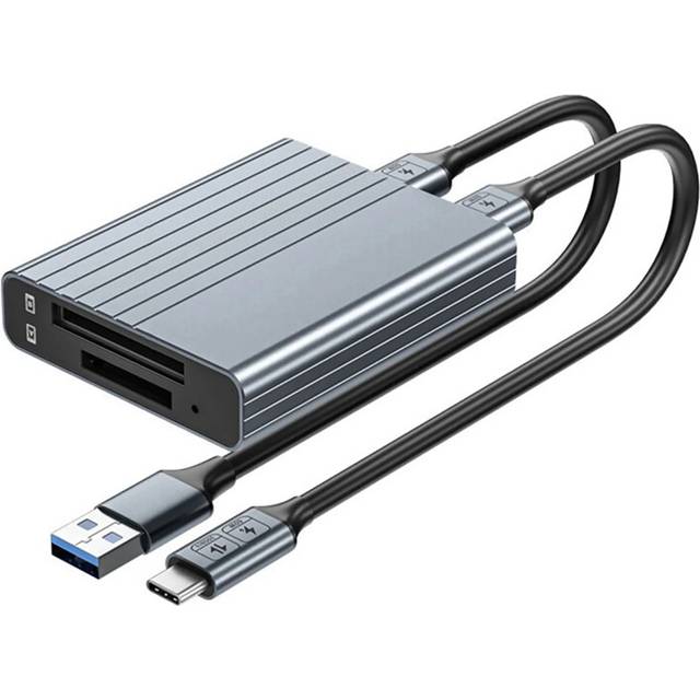 CFexpress Memory Card Type B + A 2-In-1 USB 3.1 Gen2 10Gbps Reader Adapter Dual Slot with C /