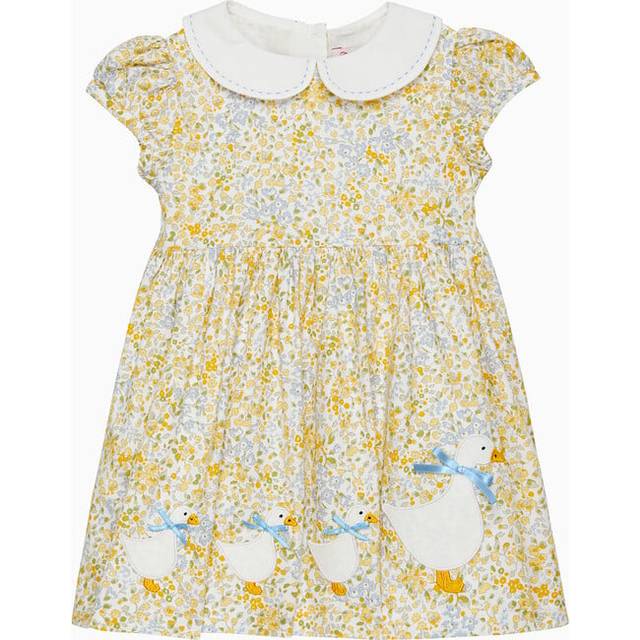 Trotters Baby Floral Bloom Duck Dress, Lemon/Multi