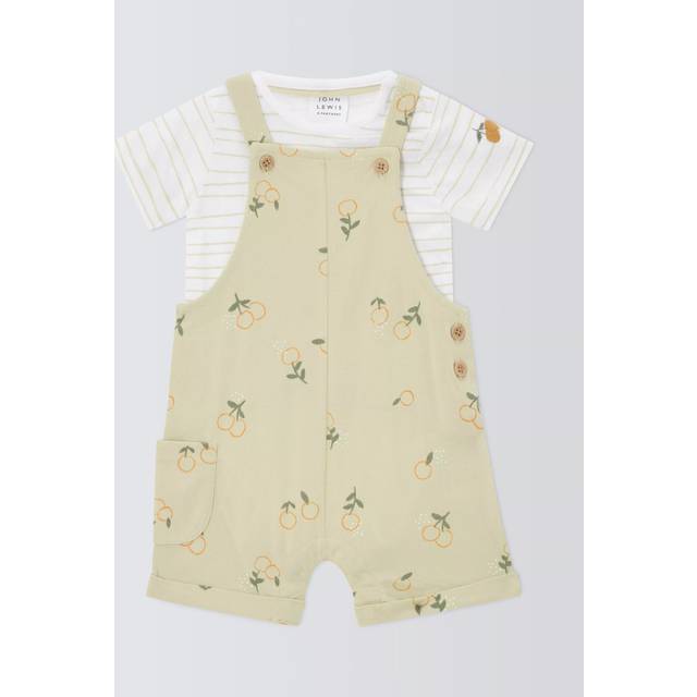 John Lewis Baby Oranges Bib Shorts and T-Shirt Set, Multi