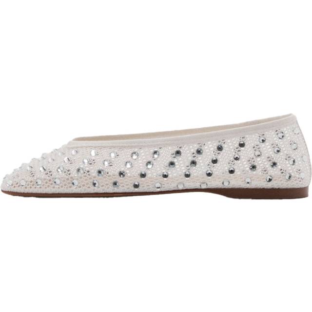 Mesh shoes with rhinestone detail white - Woman - 6 - MANGO - White