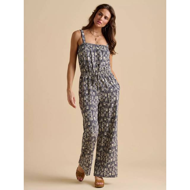 Brakeburn Arrows Plisse Jumpsuit, Navy