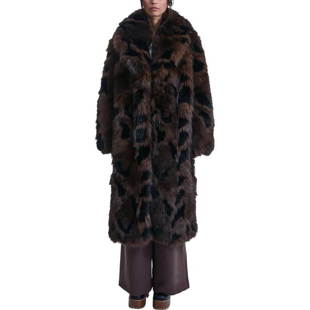 James Lakeland Distressed Faux Fur Coat, Brown