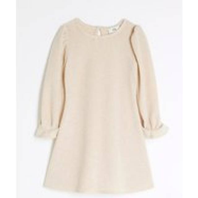 River Island Mini Girls Cream Long Sleeve Skater Dress - 18-24 Mths