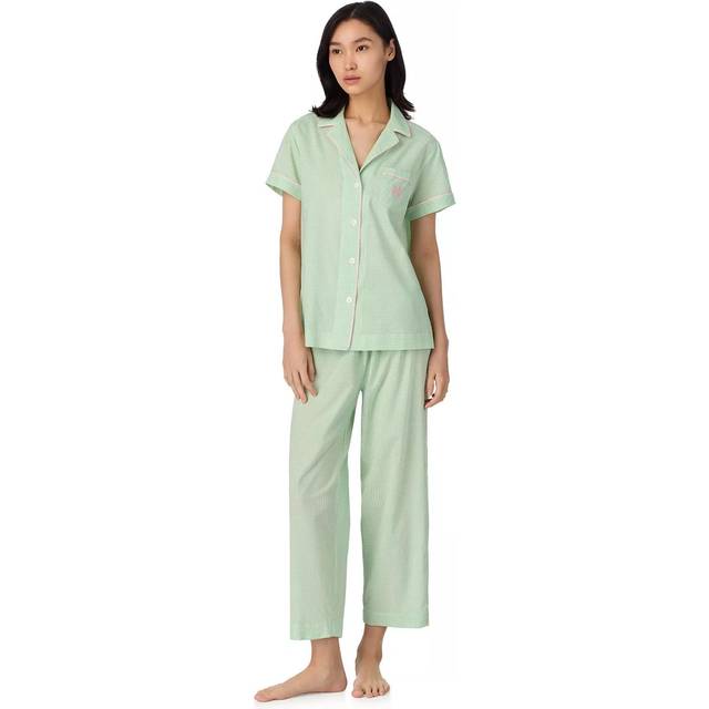 Ralph Lauren Lauren Ralph Lauren Woven Short Sleeve Capri Pyjama Set