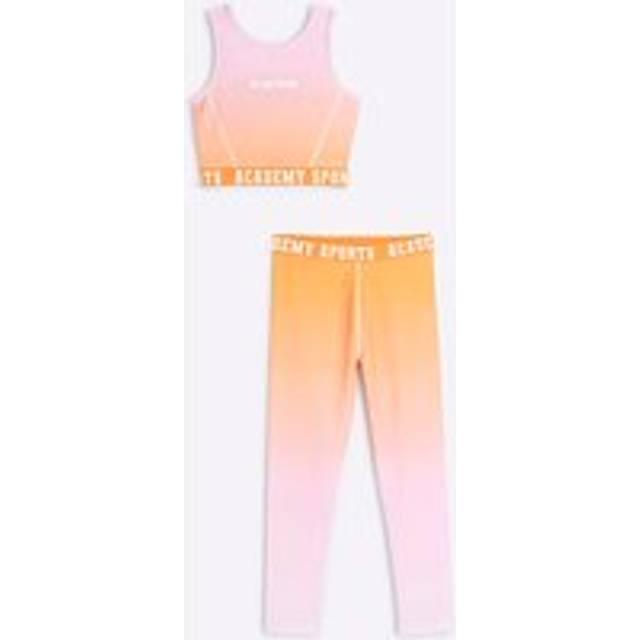 River Island Girls Orange Ri Active Top And Leggings Set - 7-8 Yrs