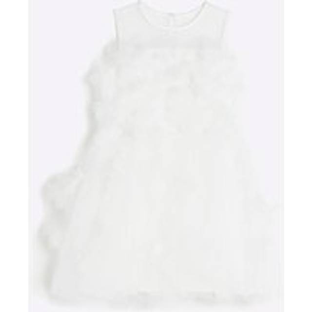 River Island Girls White Rose Embellished Prom Dress - 6 Yrs