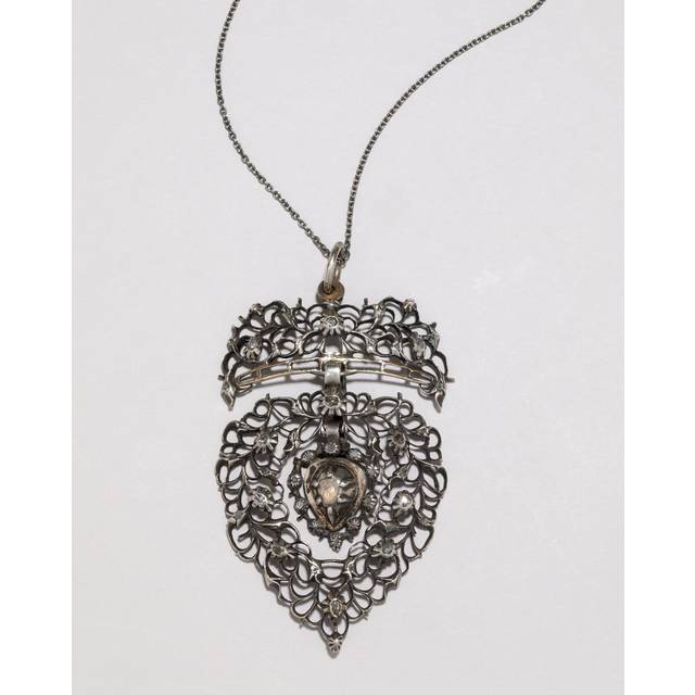 Alexis Bittar Victorian 1800S Antique Handmade Sterling Diamond Necklace in Silver | Statement Jewelry from Alexis Bittar (One Size)