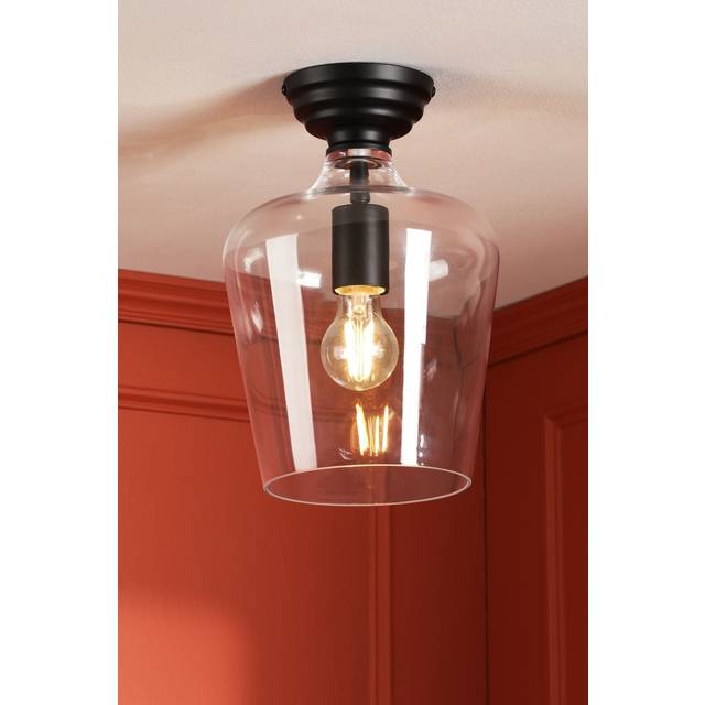 Laura Ashley Ockley Semi-Flush Ceiling Light, Black