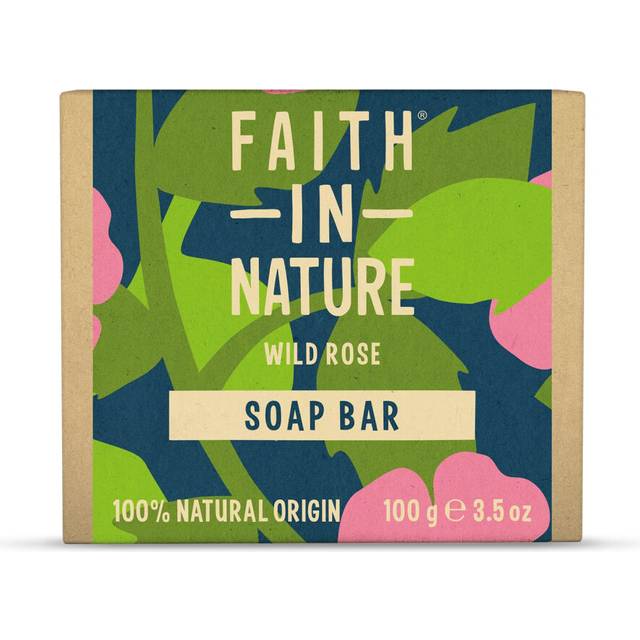 Faith In Nature Natural Wild Rose Hand Soap Bar, Restoring, Vegan & Cruelty Free, No SLS or Parabens, 100g