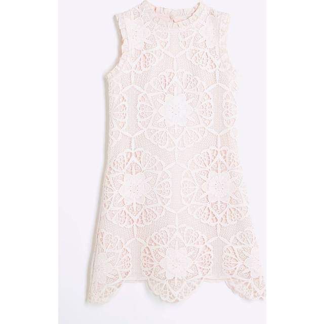 River Island Girls Pink Lace Shift Dress - 7 Yrs