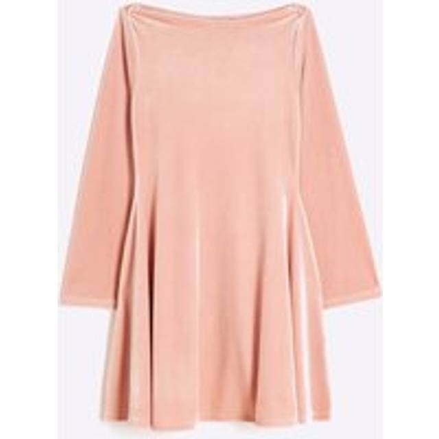 River Island Girls Pink Velvet Skater Dress - 9-10 Yrs