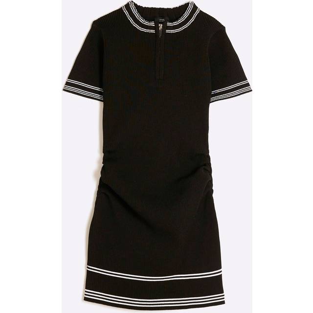 River Island Girls Black Tipped Zipped Jumper Dress - 11-12 Yrs