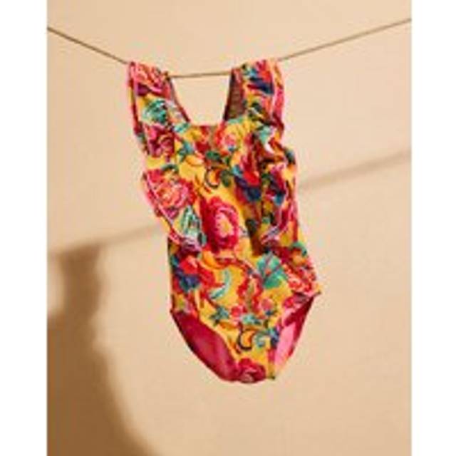 River Island Mini Girls Del Maar Yellow Floral Swimsuit - 12-18 Mths