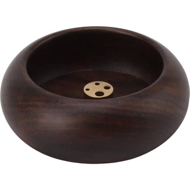 Incense Holder for Sticks Wooden Copper Small Round Incense Aromatherapy Plate for Tea Ceremony