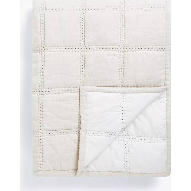 John Lewis Linen Blend Stitch Bedspread, Natural