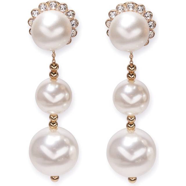 Carolina Herrera CZ Crystal Scallop Drop Earrings
