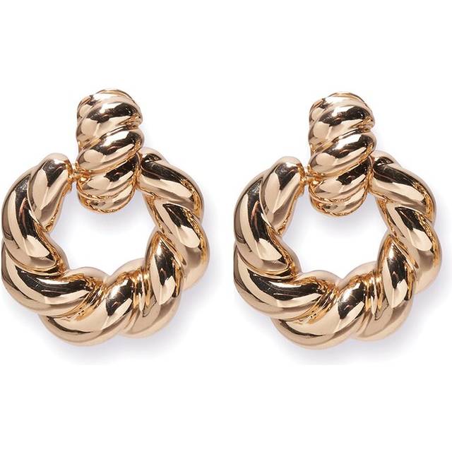 Carolina Herrera CZ Double Twist Door Knocker Earrings