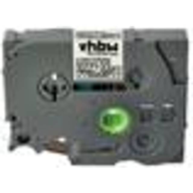 1x Label Tape compatible with Brother pt E500VP, E550W, E550WVP, E800W Label Printer 8m x 6 mm, Black on Transparent, Laminated - Vhbw