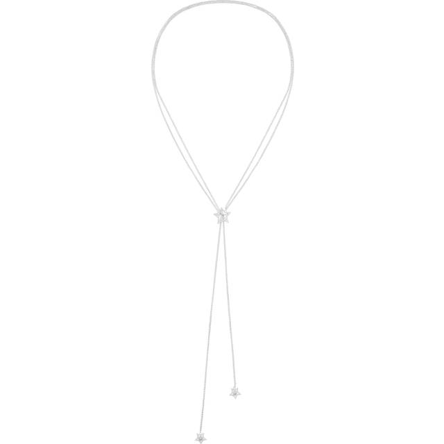 Crystal Star Tie Lariat Necklace - Orelia - Silver