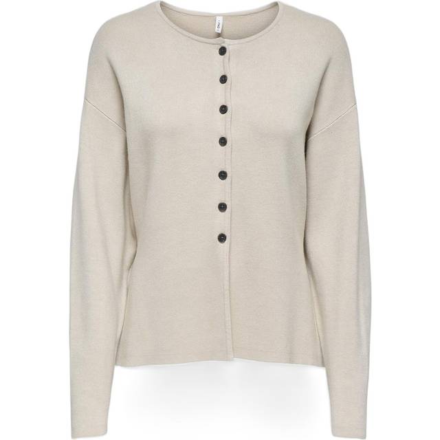 ONLY Onlcopra LS Button Cardigan EX KNT Dam Stickade Tröjor Stl. M - Från Magasin - Pumice Stone (M)