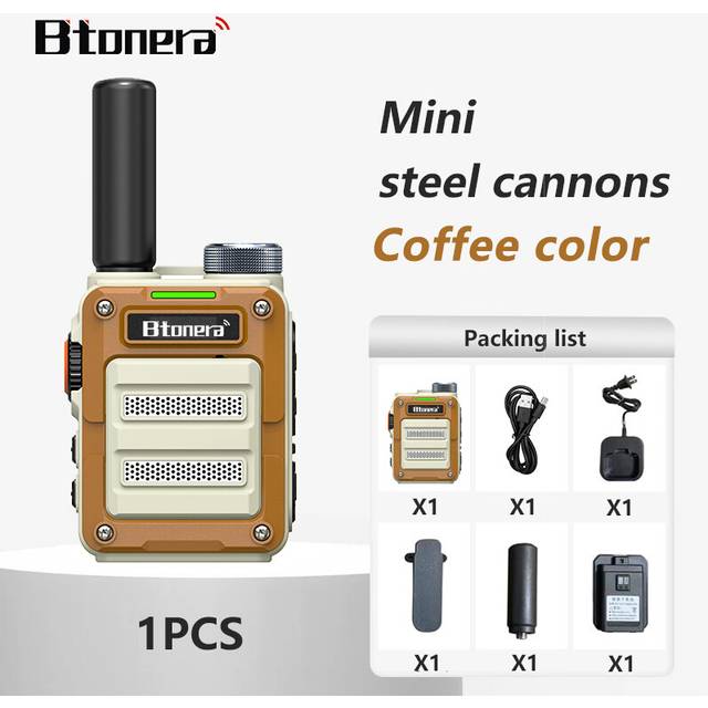 (1pcs-Brown) Mini Walkie Talkie BTDX 390 Portable Two Way Radio PMR446 FRS Radio Comunicador Long range Kids Walkie-Talkie