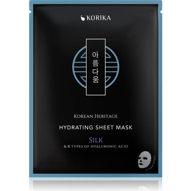 KORIKA Korean Heritage Silk & 8 Types of Hyaluronic Acid Hydrating Sheet Mask Fuktgivande arkmask för ansiktet 25 g