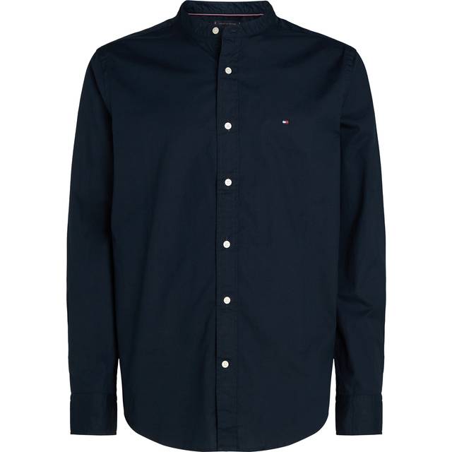 Regular Fit Grandad Collar Poplin Shirt