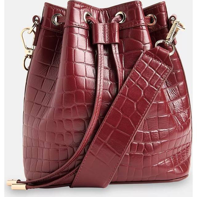 Whistles Giulia Croc Texture Leather Bucket Bag