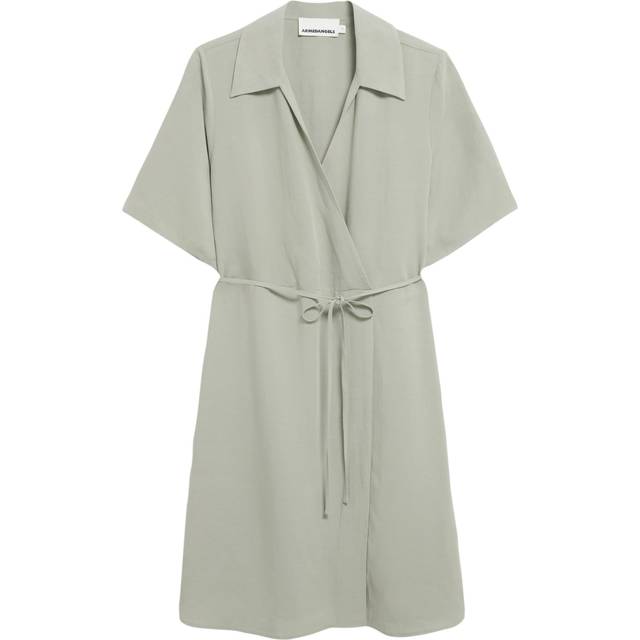 Wrap dress for women ARMEDANGELS Femnaami Lino - Vert
