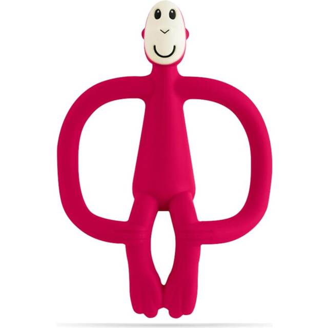 Matchstick Monkey, Original Teether & Gel Applicator, Antimicrobial Silicone Teething Toys for Baby, Easy 3 Months Old+, 10.5 cm, Rubine Red Monkey
