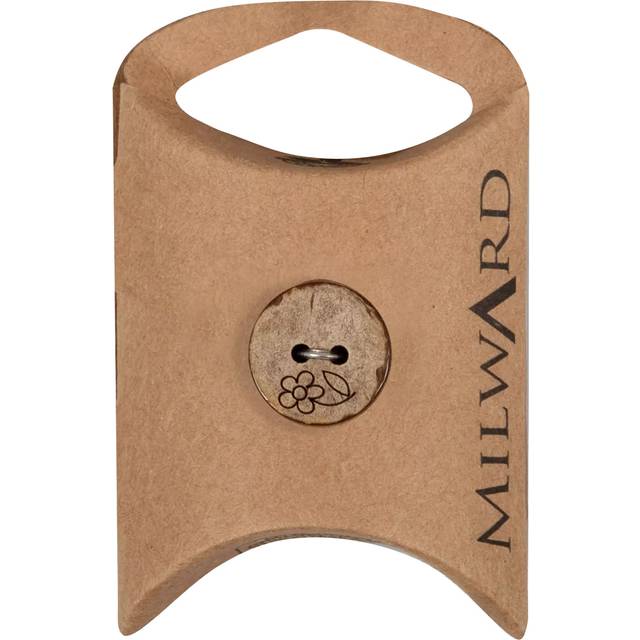 Milward 2 Hole Coconut Flower Buttons, 15mm, Brown, Pack of 10
